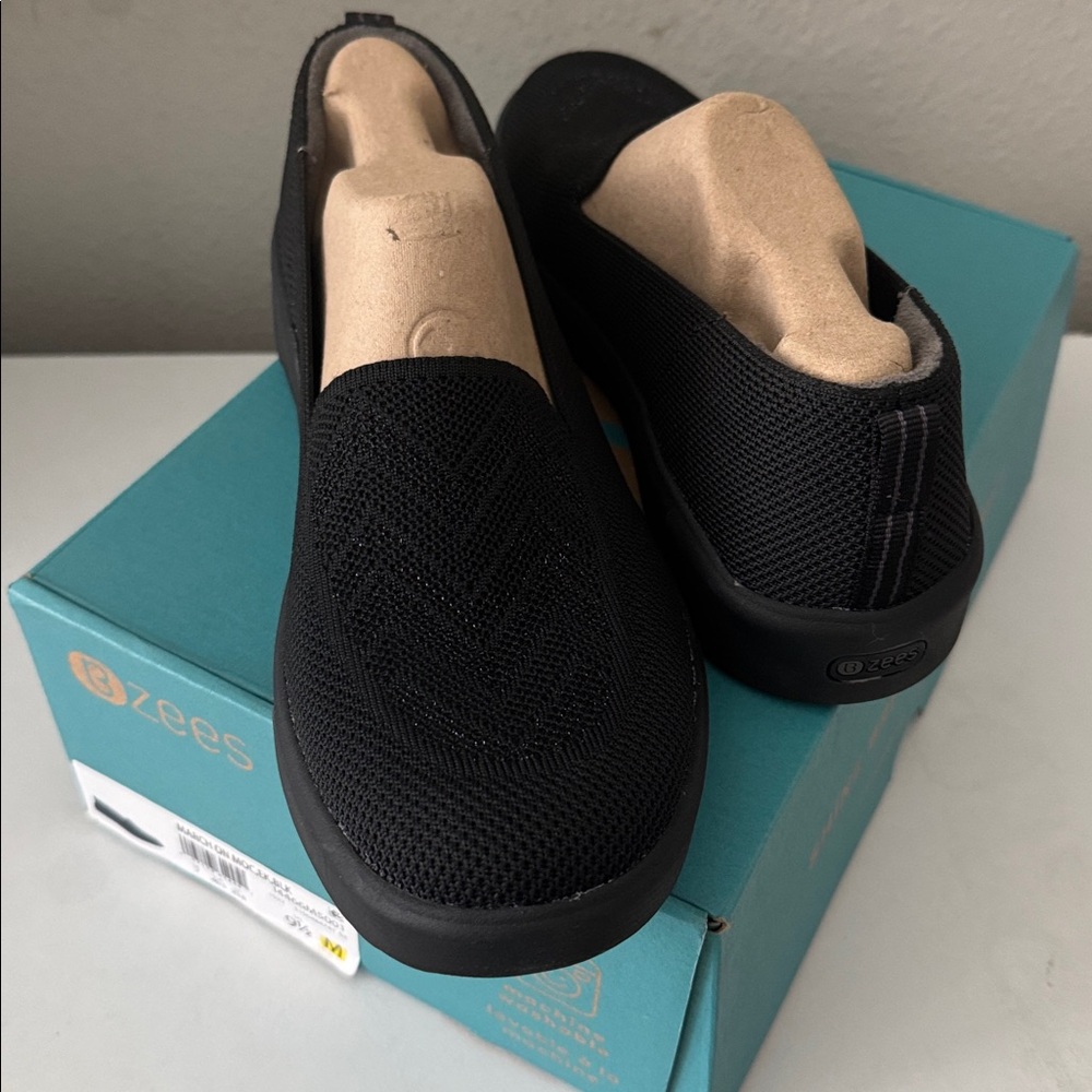 Bzees Black Mesh Comfort Slip-Ons